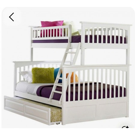 B118 Wh : Giường 3 Tầng Leo Thang - 1m / 1m2 B118 Wh : Giường 3 Tầng Leo Thang - 1m / 1m2